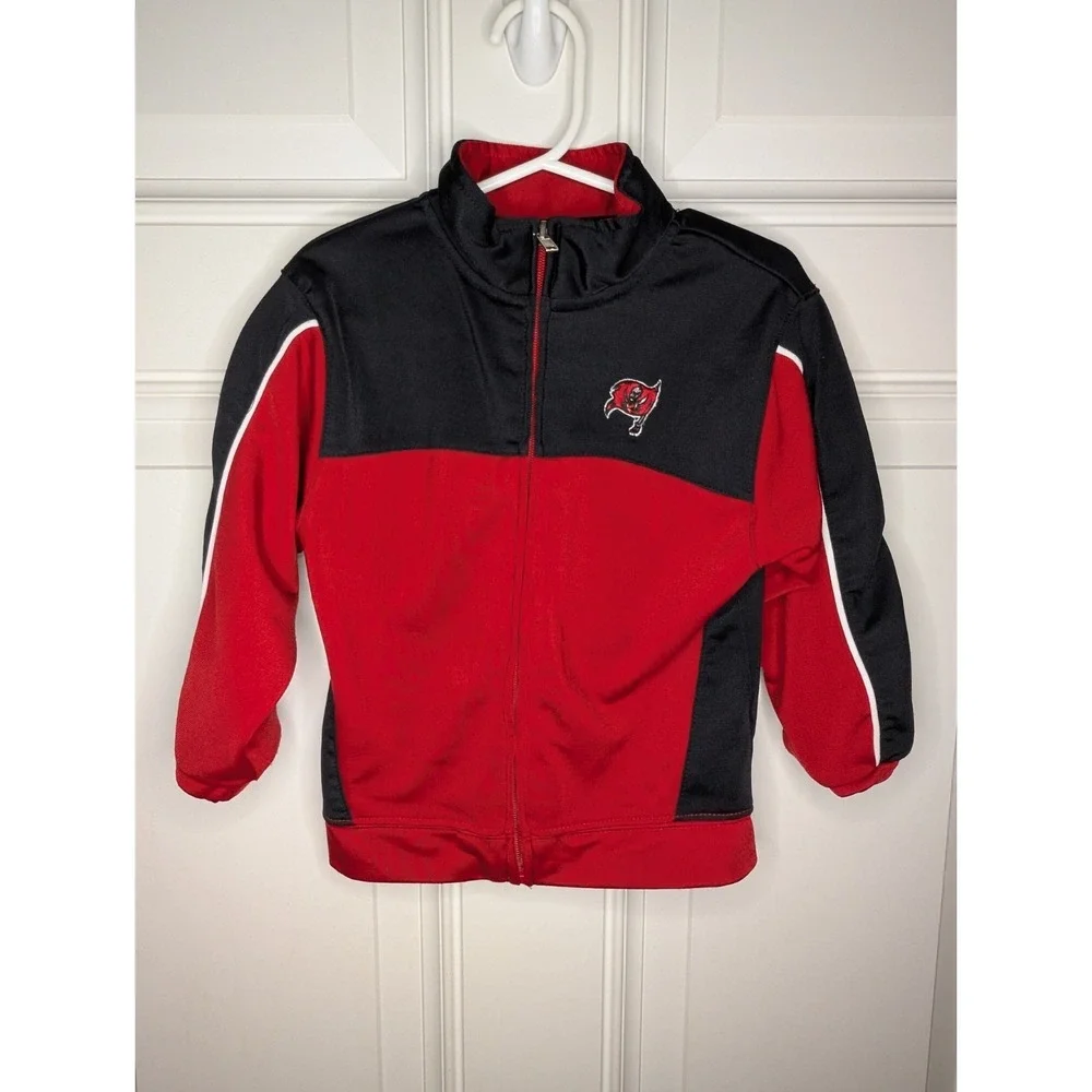 Reebok NFL Boys Sz 3T Tampa Bay Buccaneers Embroidered Full Zip Jacket Bucs